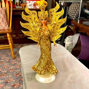 Bob Mackie’s Goddess of the Sun Barbie. OOB. Displayed in a smokeless home.